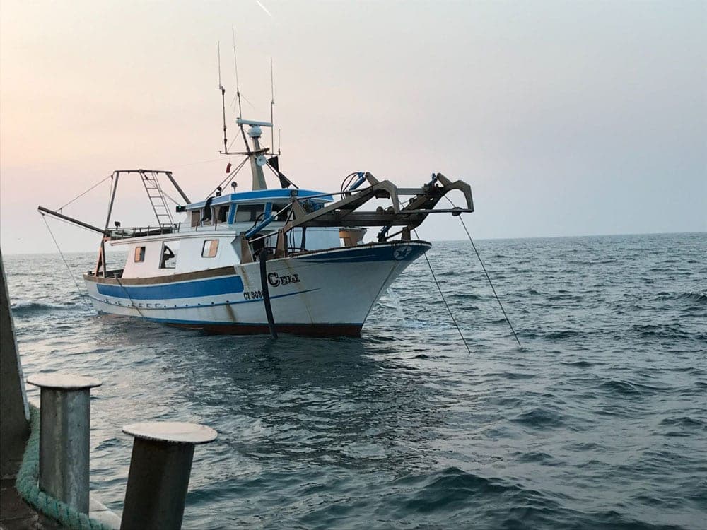 Partenza all'alba verso i banchi di fasolari